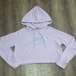 Madeline & Monroe 'JetLag' Crop Hoodie Cropped Top French Terry Knit Medium